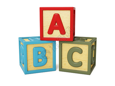 字母表木积木与字母隔离白色ABC积木图片
