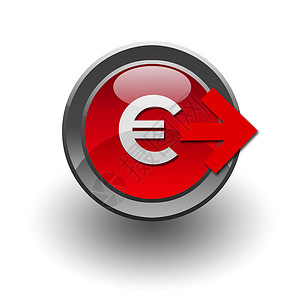 欧元图标彩色圆圈按钮,货币符号背景