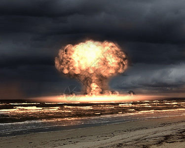 炸弹爆炸象征核能的危险背景