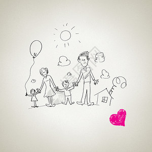 爱的家人勾勒出快乐父母孩子的趣形象图片