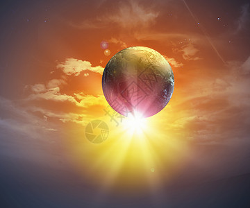 阿特拉斯地球行星太空中的形象插图背景下的地球行星图像背景