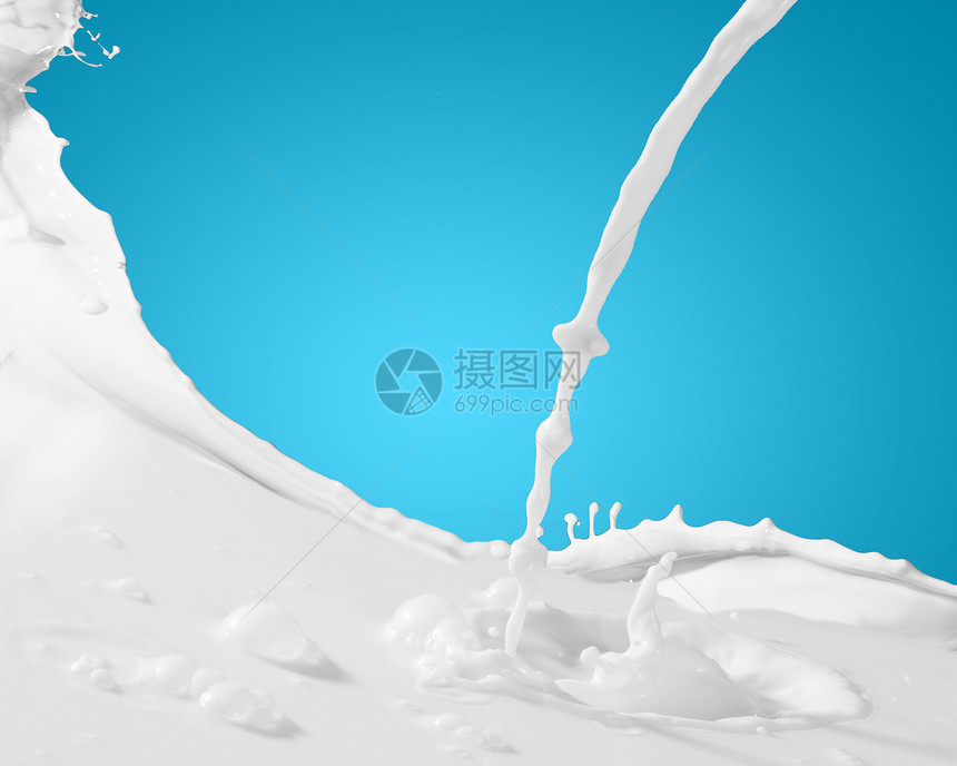 牛奶飞溅的图像牛奶溅彩色背景上的图像图片