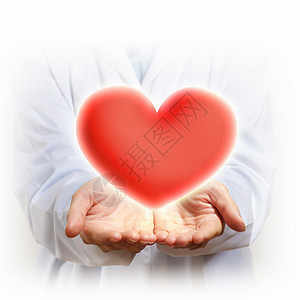 大红心个人手里颗红色的大心脏背景图片