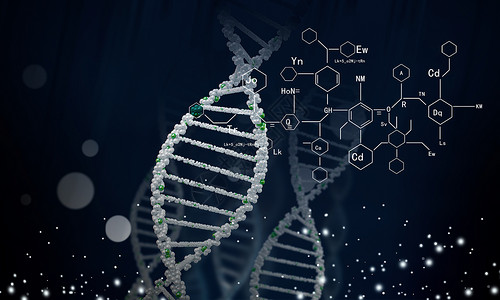 DNA分子蓝色背景下DNA分子的生物化学图片