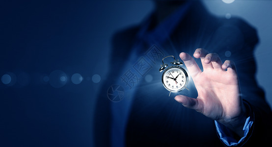 时间流逝商人的手时钟手表符号背景图片
