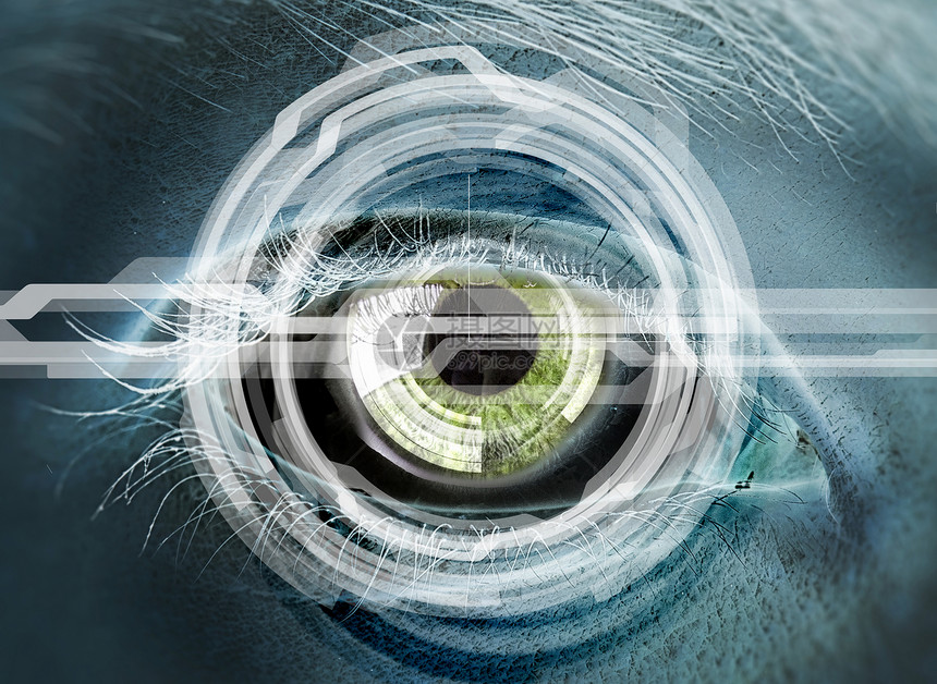眼睛扫描密切人类数字技术背景的关注图片
