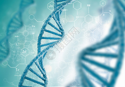 DNA分子蓝色背景下DNA分子的生物化学图片