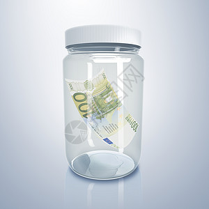 钱透明素材透明璃瓶钱背景