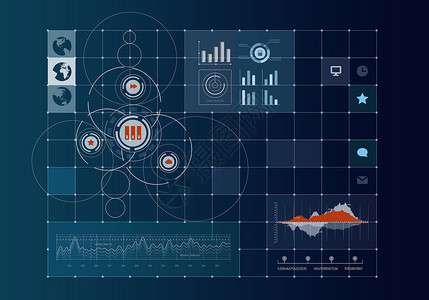 全球网络业务虚拟背景与图表背景图片