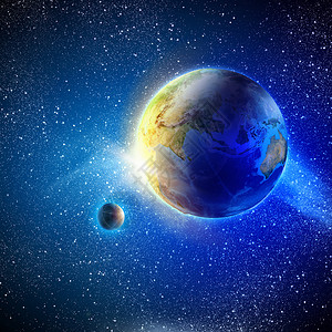 地球行星地球行星太空中的彩色图像背景图片