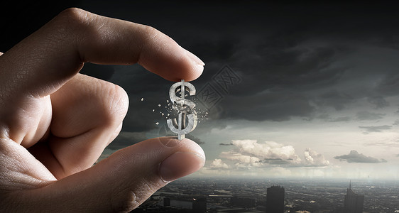 霍尔兹经济手指的金钱象征微小的美元货币符号手指保持背景