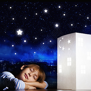 晚上梦可爱的小男孩睡觉,梦见家背景图片