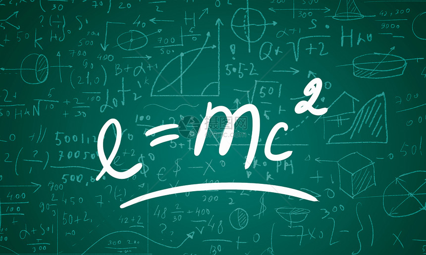 科学教育用铅笔黑板上画的科学公式图片