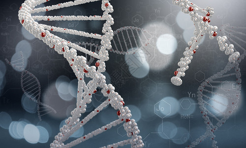 DNA分子蓝色背景下DNA分子的生物化学科学图片