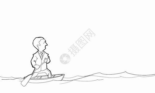 卡通游泳体验券卡通趣的人滑稽商人的漫画,桨浮船上背景