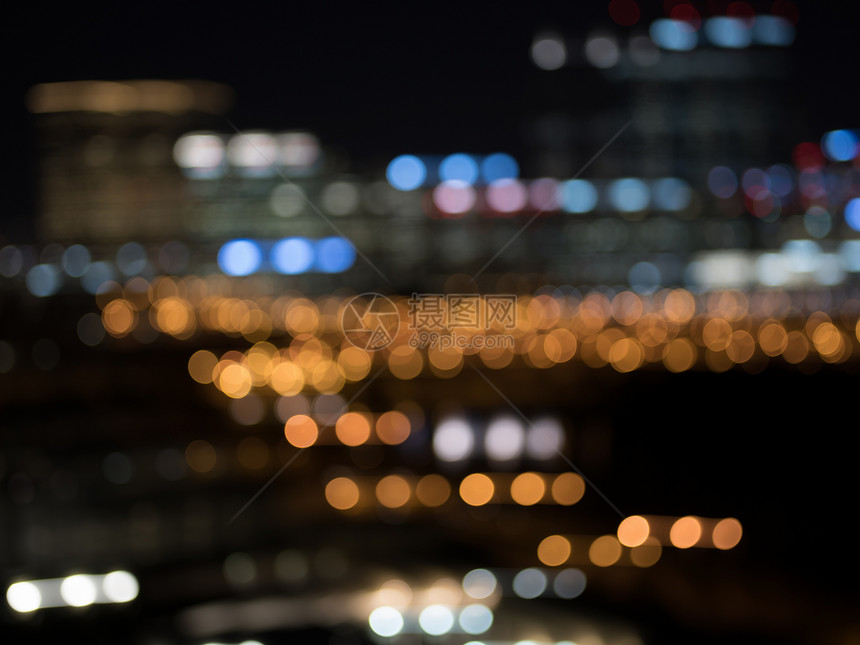 夜城生活模糊的波克灯的夜晚大城市图片