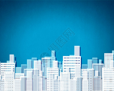 现代城市与现代城市地标建筑的复合拼贴图片