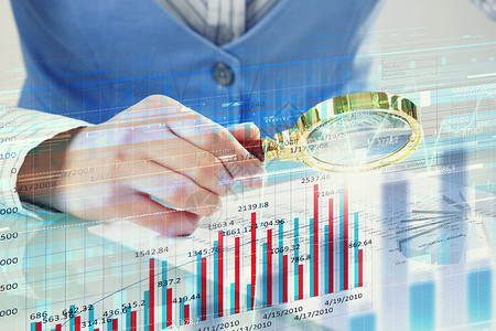 看图找人素材财务分析预测业务人员调查信息与放大镜设计图片