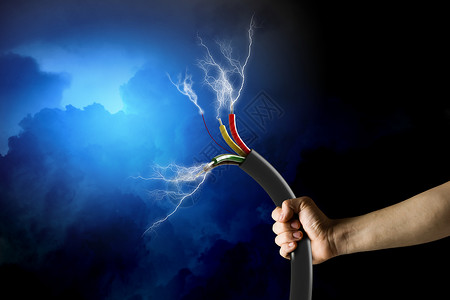 力量能量特写人体手握电缆的图像图片