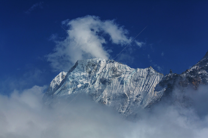 风景优美的山景,坎陈琼加地区,喜马拉雅山,尼泊尔图片