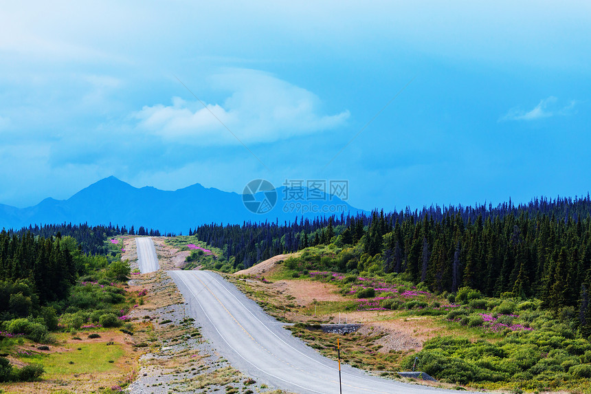 阿拉斯加风景优美的公路,美国图片