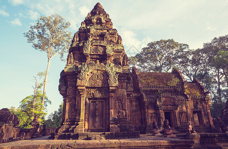 古高棉寺庙科克尔吴哥地区附近的Siem收获,柬埔寨高清图片
