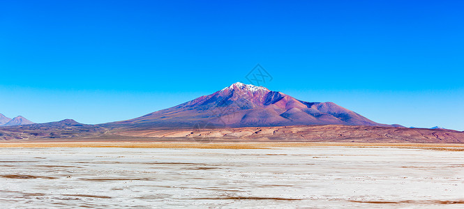 安山岩奥利格乌拉维利维亚智利边界安斯山脉中的个巨大的安斯山成层火山背景