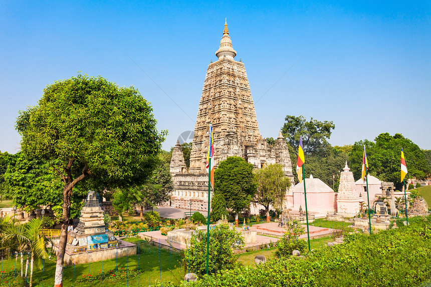 个宗教场所朝地点与印度加亚的马哈博迪寺庙关图片