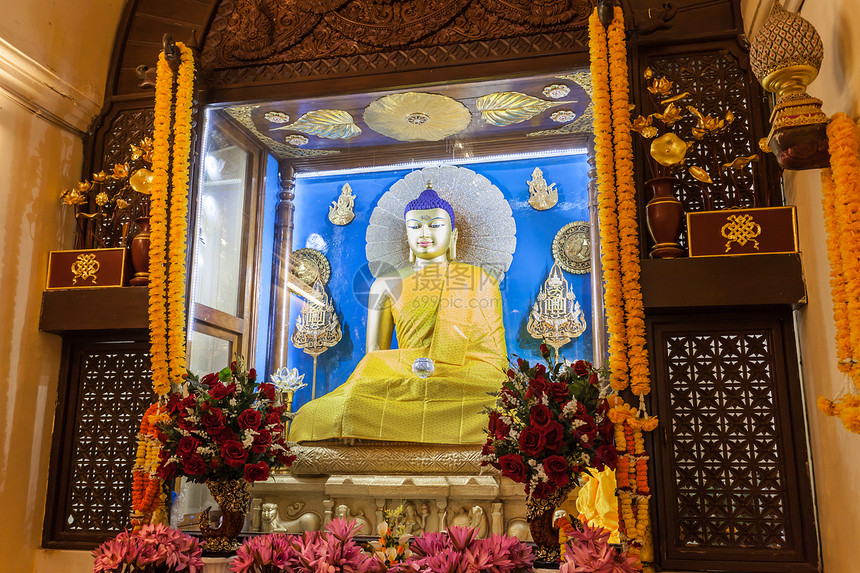 博德加亚,印度201511月15日印度比哈尔邦加亚区的马哈博迪寺庙内部图片