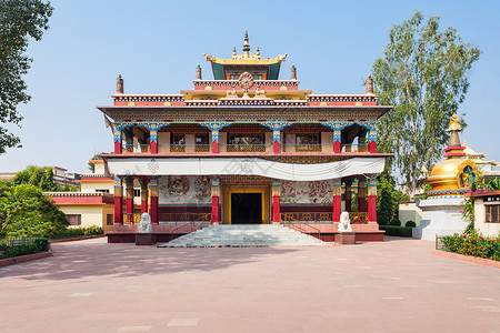 因果报应卡古玉寺寺院附近的马哈博迪寺菩提迦亚,比哈尔邦印度图片