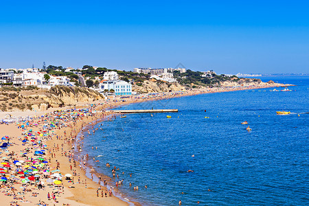 阿尔布菲拉市海滩,阿尔加夫地区,葡萄牙南部高清图片