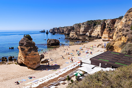 卡米洛海滩拉各斯,阿尔加夫地区葡萄牙高清图片