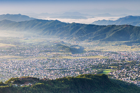 波哈拉市,尼泊尔萨朗科特山观看高清图片
