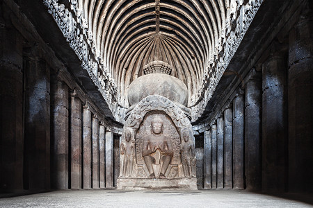 德系工艺埃罗拉洞穴附近的奥朗加巴德,马哈拉施特拉邦印度背景