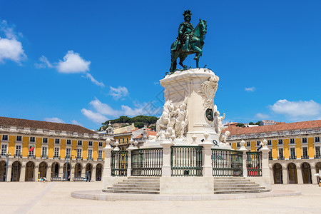 商业广场位于葡萄牙里斯本市高清图片