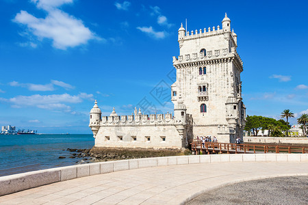 没人强化的贝伦塔个强化塔,位于葡萄牙里斯本玛丽亚德贝伦的民间教区背景