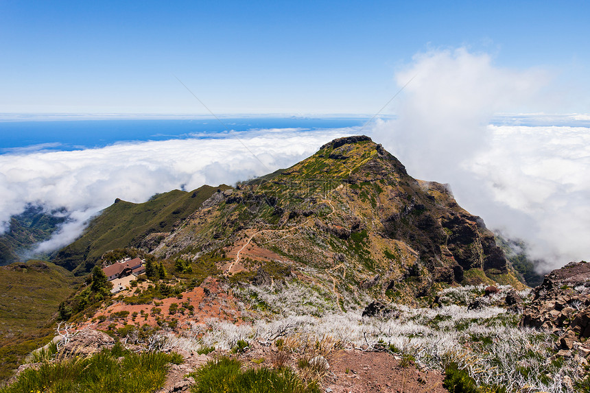 皮科鲁沃葡萄牙马德拉岛的最高峰图片