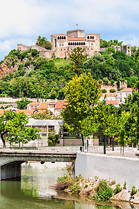 莱里亚城堡葡萄牙莱里亚市的座城堡背景
