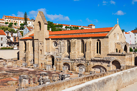 克拉拉教堂克拉拉维拉修道院的废墟克莱尔老人位于葡萄牙的科英布拉市背景
