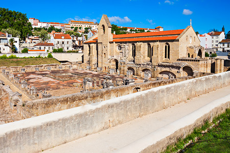 克拉拉维拉修道院的废墟克莱尔老人位于葡萄牙的科英布拉市图片