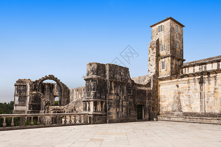 基督秩序的修道院葡萄牙托马尔的座宗教建筑罗马天主教建筑背景图片