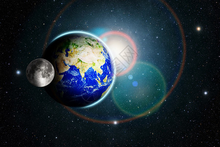 阿斯特拉蒂行星地球月球深于美国宇航局提供的这幅图像的元素背景
