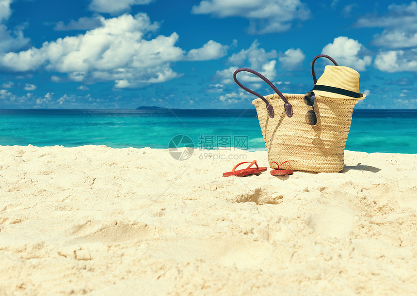 美丽的海滩袋子塞舌尔,拉迪格图片