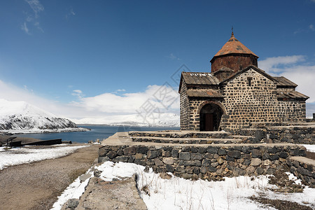 亚美尼亚塞文湖上的古代修道院塞瓦纳万克成立于874高清图片