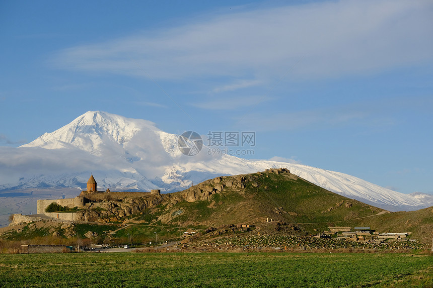 亚美尼亚古老的修道院KhorVirap,背景Ararat山成立于21662图片