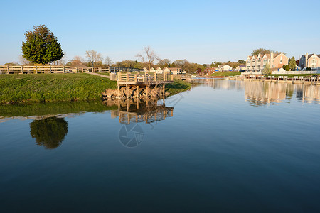 码头胡伦湖奥斯汀港,美国背景图片