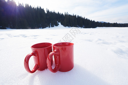 快乐的轻夫妇玩得开心,美丽的冬天穿着雪鞋户外散步健康运动放松图片