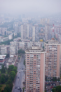 城市街道景象城市建筑物的顶部景观图片