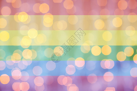 节日,骄傲,宽容的模糊的金色灯光彩虹的背景图片