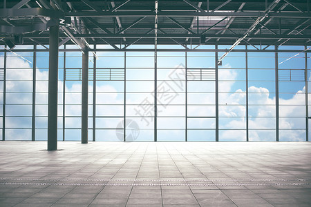 建筑建筑建筑蓝天云背景下的机场航站楼空房背景图片
